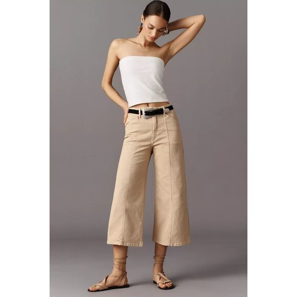 The Delaney Crop Clean-Seamed High-Rise Wide-Leg Jeans by Maeve 18W PLUS SIZE - Picture 2 of 4